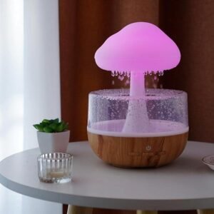 Mushroom Humidifier Rain Drop Cloud Night Waterfall Light