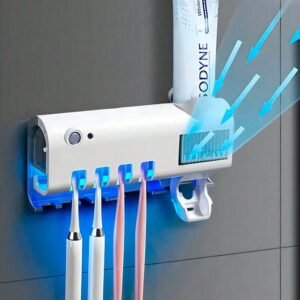 USB & Solar Rechargeable Toothbrush Holder & Toothpaste Dispenser