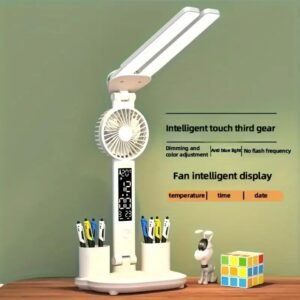 Double-Headed LED Fan Light for Insertion, Eye-Friendly for Studying