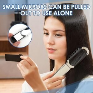 Folding Hair Brush with Mirror for Travel