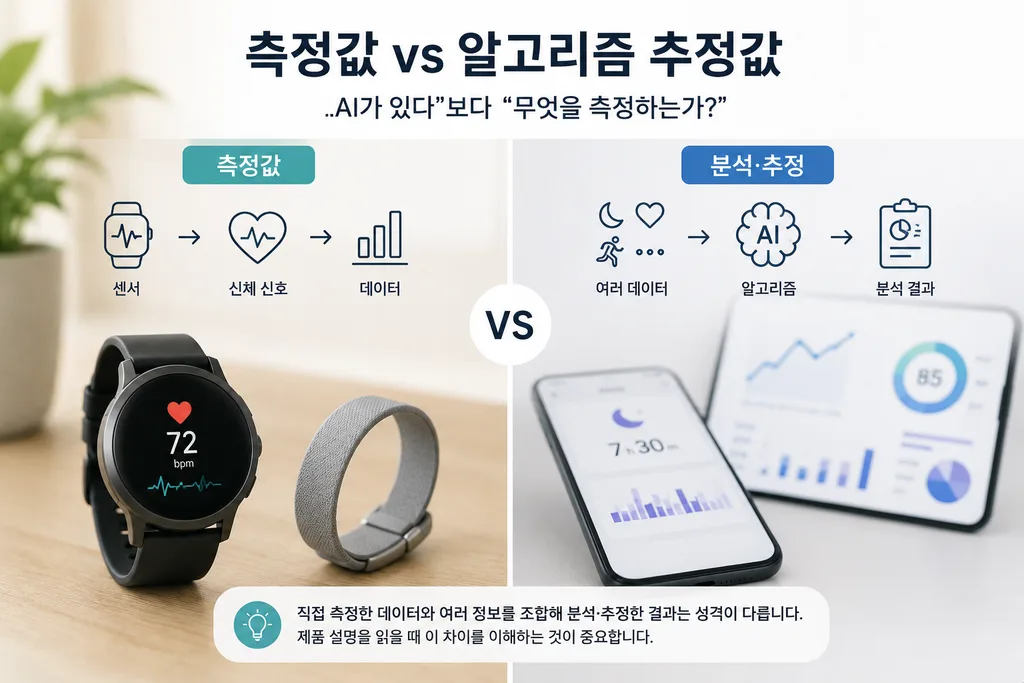 AI 건강기기 어디까지 믿을까? 구매 전 7가지 체크포인트 | Pick & Smart 1 AI 건강기기의 직접 측정값과 알고리즘 추정값 차이